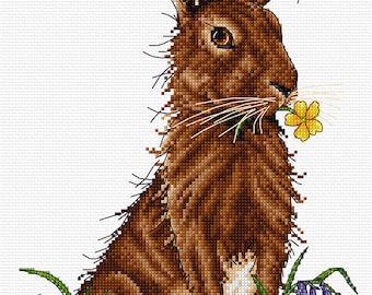 AJBD33 Spring Hare pdf cross stitch chart only