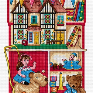 AJBD41 Toy Cupboard cross stitch chart pdf download only