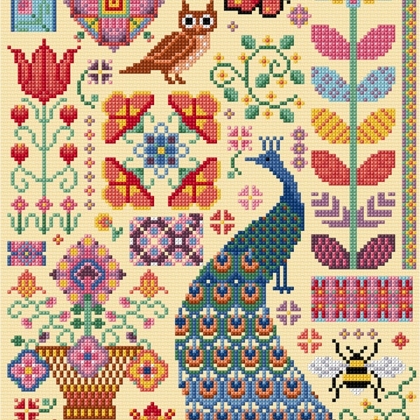 AJBD40 Summer Spot Sampler pdf download. No Backstitch or French Knots