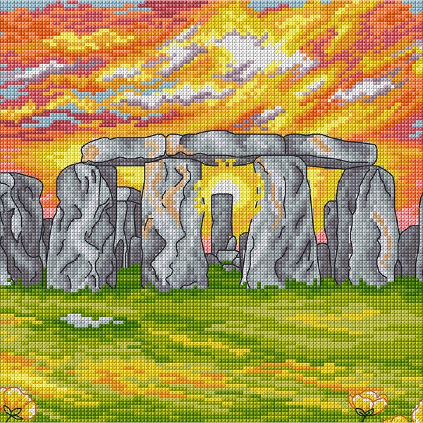 AJBD52 Stonehenge pdf cross stitch chart download