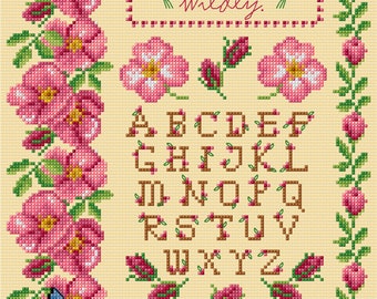 AJBD66 Rose Sampler downloadable pdf chart only