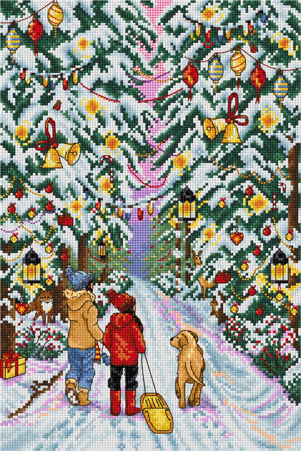 AJBD15 A Christmas Walk in the Woods Chart Only Pdf - Etsy