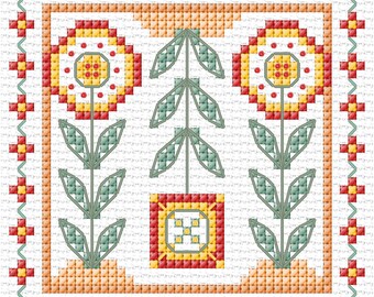AJBD77 Retro Floral Square Chart pdf