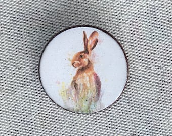 Hare Brooch - Pretty Rabbit Brooch - Wildlife Gift Idea