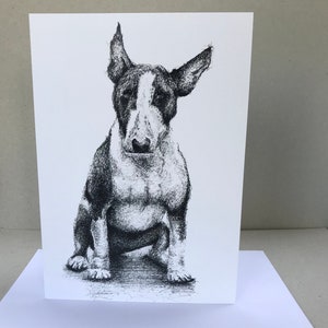 Bull Terrier Card - Bull Terrier - Bull Terrier Birthday Card - Card for Him - Dog Card.