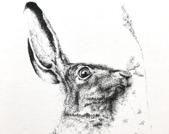 Hare Art Gift - Country Hare Picture - Wildlife Art Gift