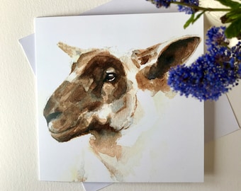 Watercolor Sheep Card: Fine Art Greetings Card