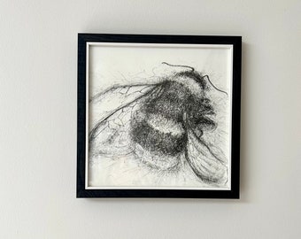 Bumble Bee Art - Bee Picture - Bee Lovers Gift -