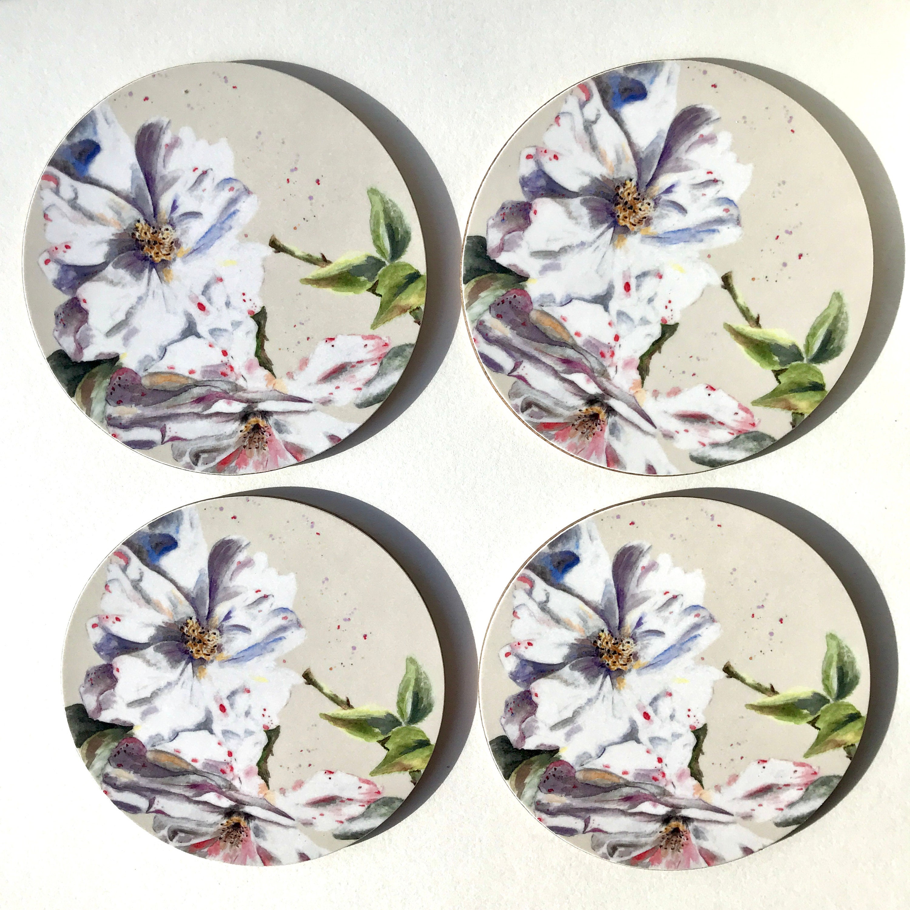 Floral Coaster Set Pretty Coaster Gift Set Set de vajilla de flores
