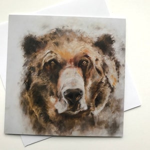 Bear Card - Brown Bear Card - Grizzly Bear Card - Blank Bear Card.