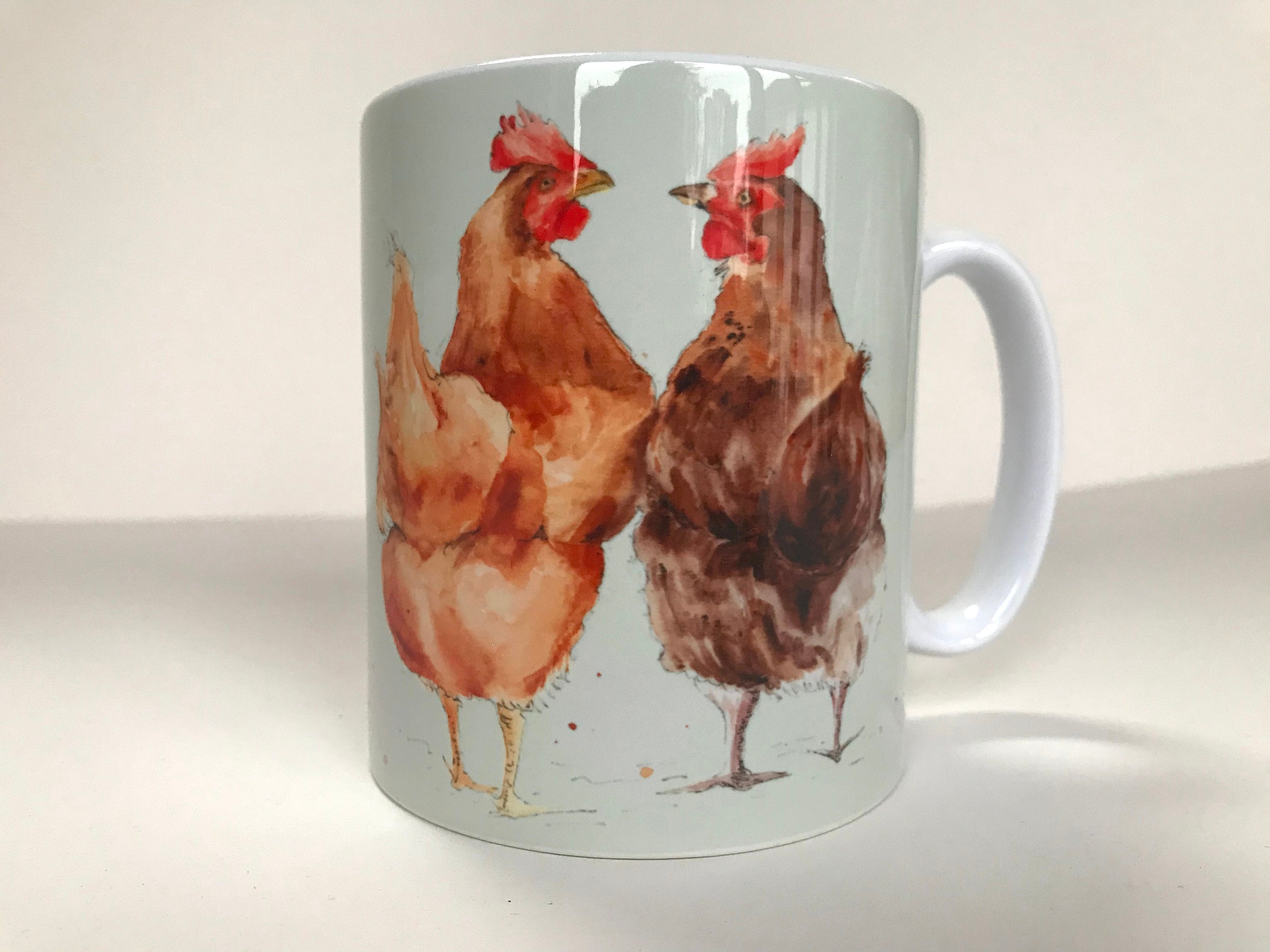 Chicken Mug Country Kitchen Mug Two Chickens Mug Etsy UK