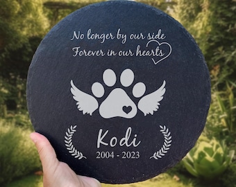 Engraved Pet Memorial Grave Stone Slate - Personalized Custom Tribute for Dogs, Cats & More for Garden Durable High-Quality Thoughtful Gift