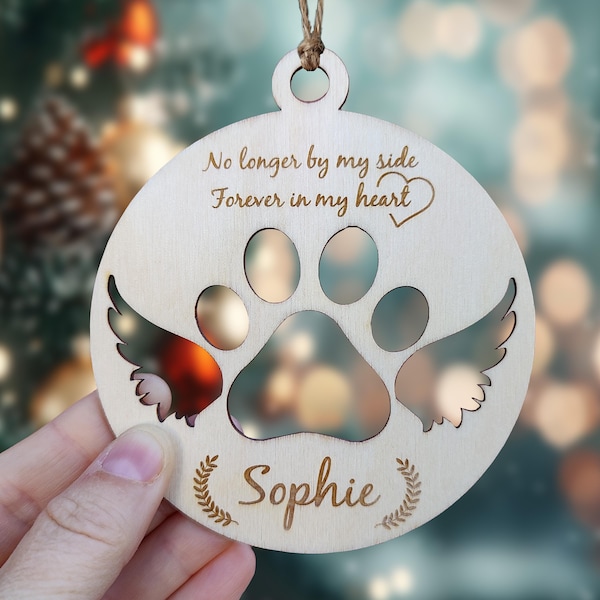 In Memory of Lost Pet Ornament, Memorial Gift, Personalized Holiday Decor, Bereavement, Sympathy Christmas, Pet Loss Keepsake, Remembrance