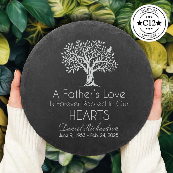 Memorial Stone Personalized Sympathy Gift Real Slate Poem Keepsake Remembrance Bereavement Plaque for Loss of Loved One In Memory Mom Dad