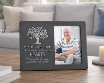 Personalized Memorial Picture Frame, In Loving Memory Gift, Photo Memorial Keepsake, 4x6 Photo, Sympathy Gift for Loss of Father