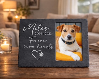 Pet Loss Gifts Personalized Pet Photo Memorial Frame, Cat Loss Gift, Dog Loss Gift, Custom Memorial Pet Sympathy Gift, Meaningful Keepsake