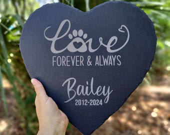 Personalized Pet Memorial Garden Stone Slate Custom Engraved Dog Loss Gift Unique Outdoor Sympathy Tribute Grave With Name In Memory Cat