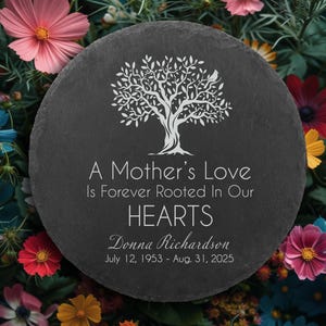 Memorial Stone Personalized Sympathy Gift Real Slate Poem Keepsake Remembrance Bereavement Plaque for Loss of Loved One In Memory Mom Dad