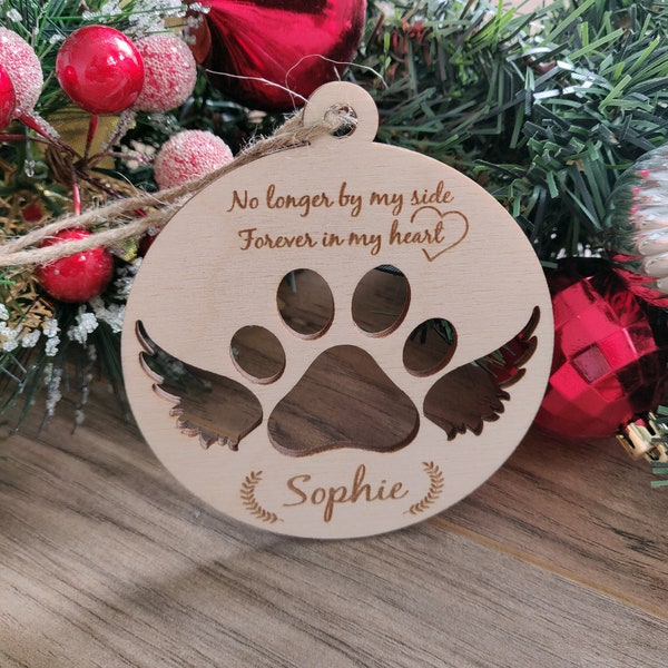 In Memory of Lost Pet Ornament, Memorial Gift, Personalized Holiday Decor, Bereavement, Sympathy Christmas, Pet Loss Keepsake, Remembrance