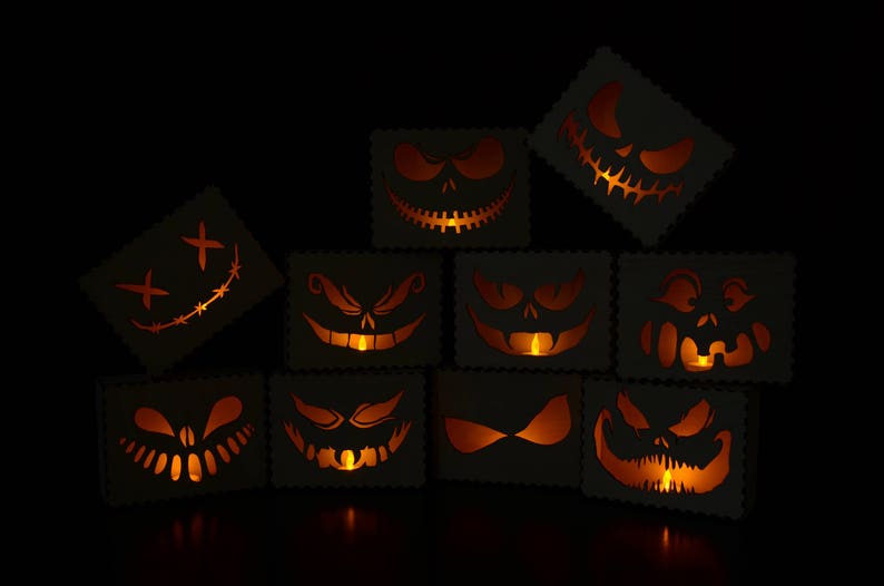 Halloween Wooden Lamp, Jack O Lantern, Laser Cut Lamp, Halloween Decor, Laser Cut Pumpkin, Laser Engrave, Pumpkin, Halloween Decorations image 5