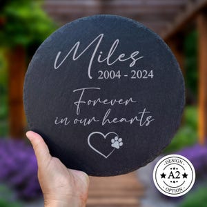 Engraved Pet Memorial Stone Slate for Garden Dog Loss Personalized Gift Durable Weatherproof High-Quality Thoughtful Grave With Name Cat