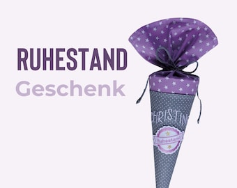 Geschenk Ruhestand // Geschenk Rente // Geschenke zum Renteneintritt // Schultüte Ruhestand Stempel