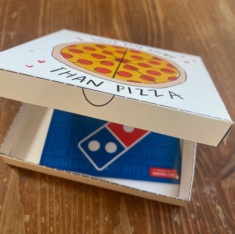 Love You More Than Pizza Gift Card Etsy