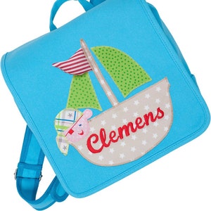 Kindergartentasche mit Namen Schiff, Kinderrucksack für Jungen, Kindertasche mit Namen image 1