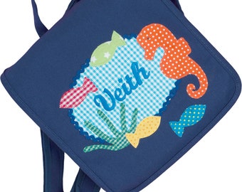 Kindergartentasche Motiv Unterwasserwelt, Kinderrucksack Blau für Jungen