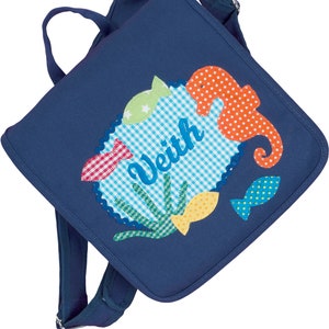 Kindergartentasche Motiv Unterwasserwelt, Kinderrucksack Blau für Jungen Bild 1