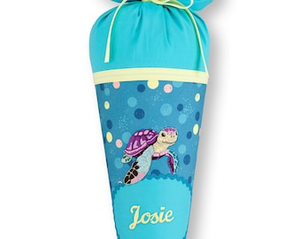 Stoffschultüte Turtle Josie | lizenziert von Step by Step | Schultüte Stoff Meeresschildkröte | nachhaltige Schultüte | Einschulung Mädchen