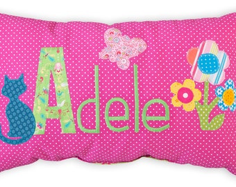 Gift for baptism for girls, baptisale gift, name pillow, pillow embroidered with name