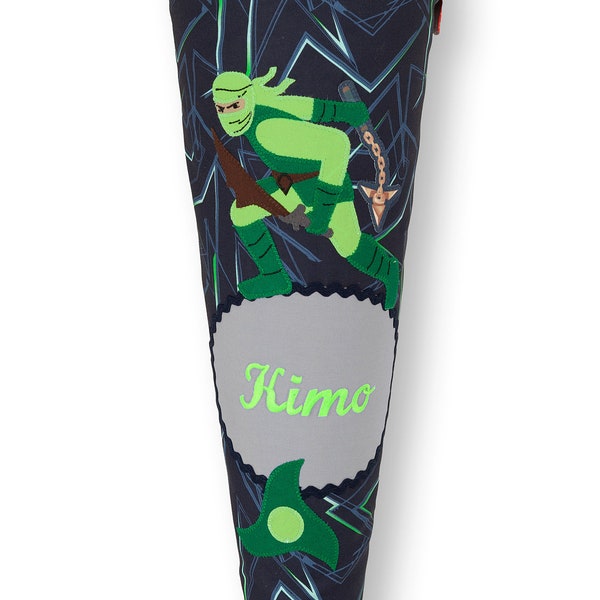 School cone to match Step by Step Ninja Kimo, embroidered with your desired name