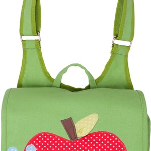 Kindergartentasche mit Namen Apfel, Kinderrucksack mit Namen, Tasche für Mädchen Bild 2