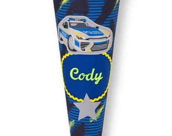 School cone to match Step by Step Policecar Cody, embroidered with your desired name