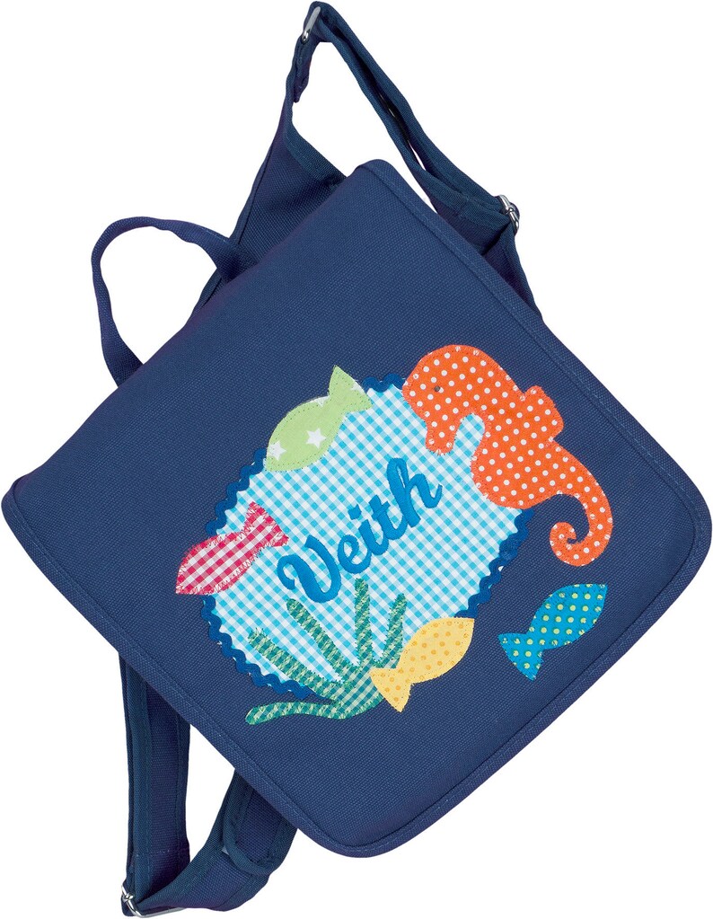 Kindergartentasche Motiv Unterwasserwelt, Kinderrucksack Blau für Jungen Bild 1