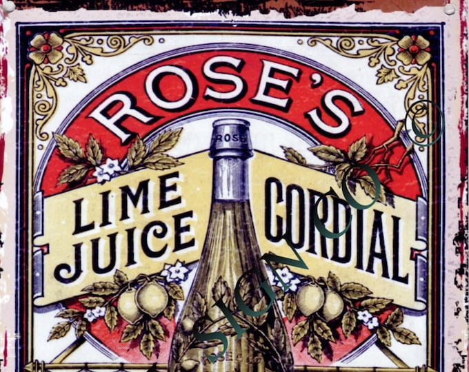 Roses lime juice cordial food advert retro vintage style cafe Etsy