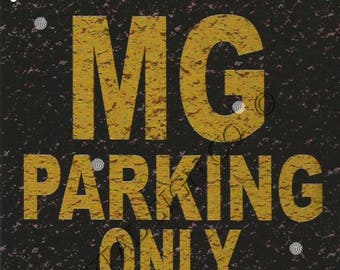 MG classic car parking sign shed garage games room man cave metal tin wall sign bar pub