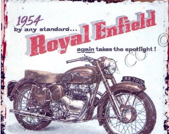 small ROYAL ENFIELD METEOR 700 METAL SIGN motorbike garage auto parts cycle
