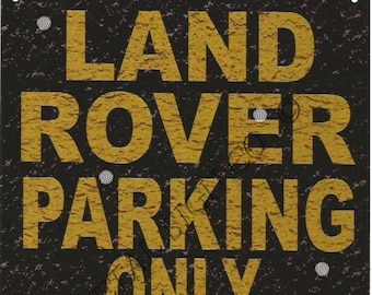 Plaque Métal Vintage "Land Rover Parking Only" | 20,3x30,5 Cm | Décoration Murale Garage Ou Bureau