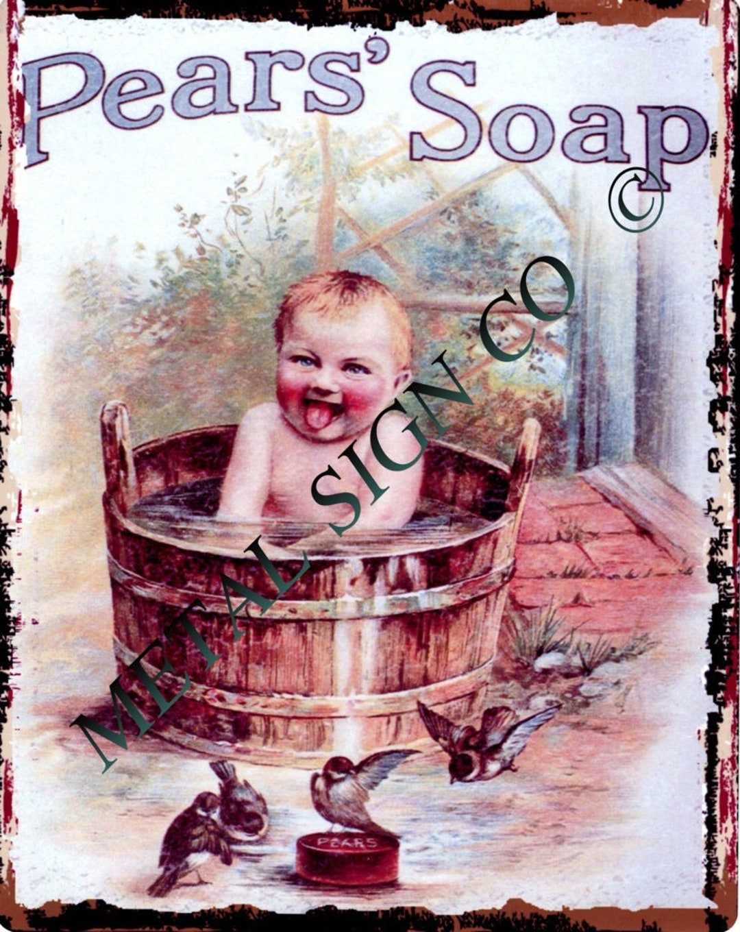 PEARS SOAP 1910 Vintage Retro Old Advert METAL WALL SIGN PLAQUE poster print eBa