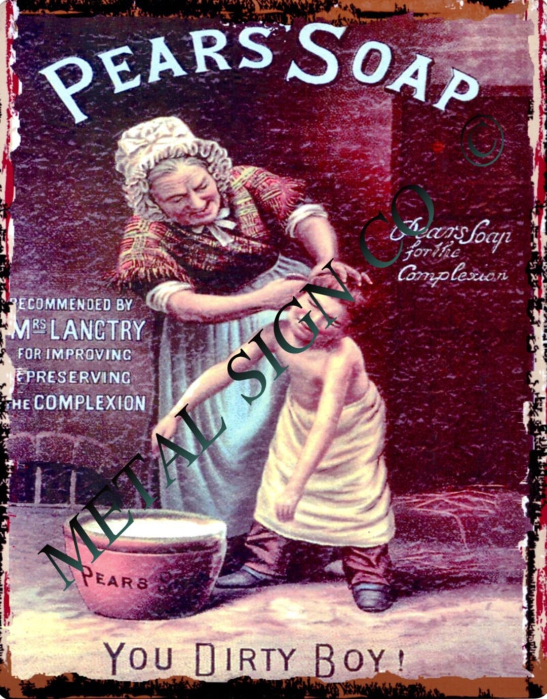 Pears Soap Metal Wall Sign Bathroompubgardengarage - Etsy New Zealand