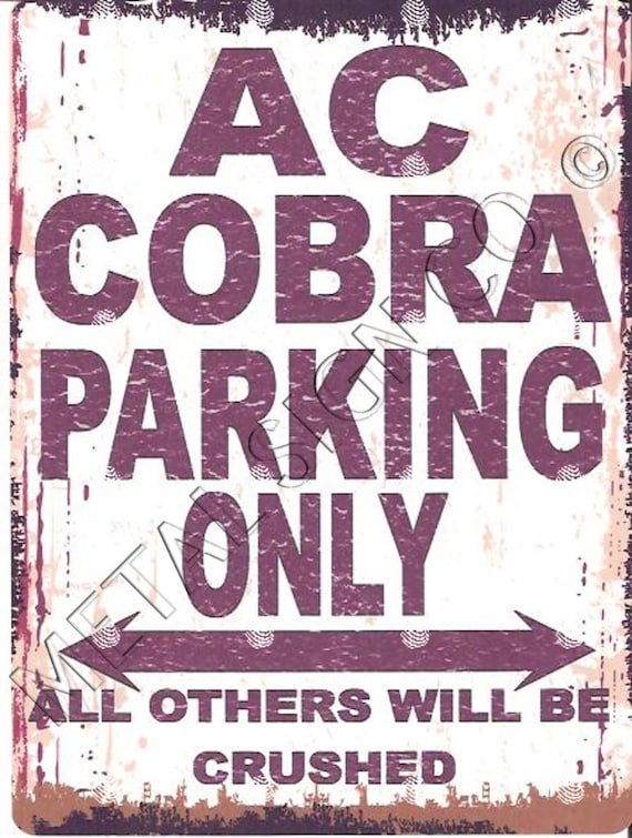Enseigne en métal AC Cobra Parking Only : décoration de garage rétro - France