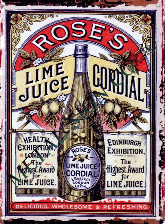 Roses Lime Juice Cordial Food Advert Retro Vintage Style Cafe Etsy UK