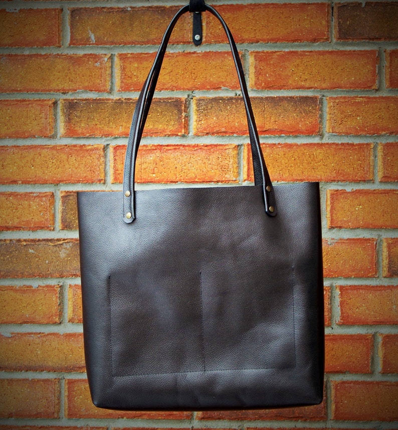 Extra large black leather tote bag real leather big shoulder Etsy