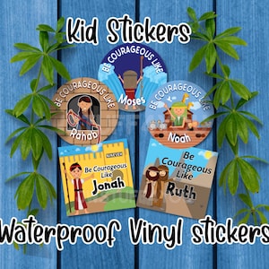 JW Kid Stickers | Be Courageous Stickers |  Courageous Like Noah Rahab Moses Jonah Ruth | JW Kids Gifts | JW Stickers | jw.org