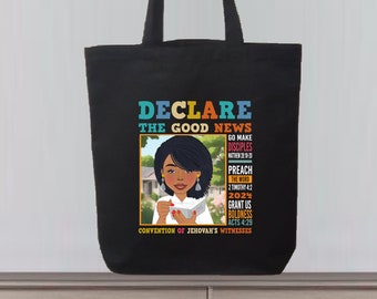 Declare The Good News Totebag | 2024 JW Convention Gifts | JW Tote Bag | Gifts For Sisters  | Proclamemos Las Buenas Noticias | jw.org AG01