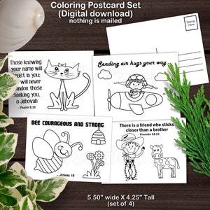 JW Kids Postcard | DIGITAL DOWNLOAD | blank cards | kids greeting card | jehovah kids | jw child gift | jw kid | jw kid coloring | Printable