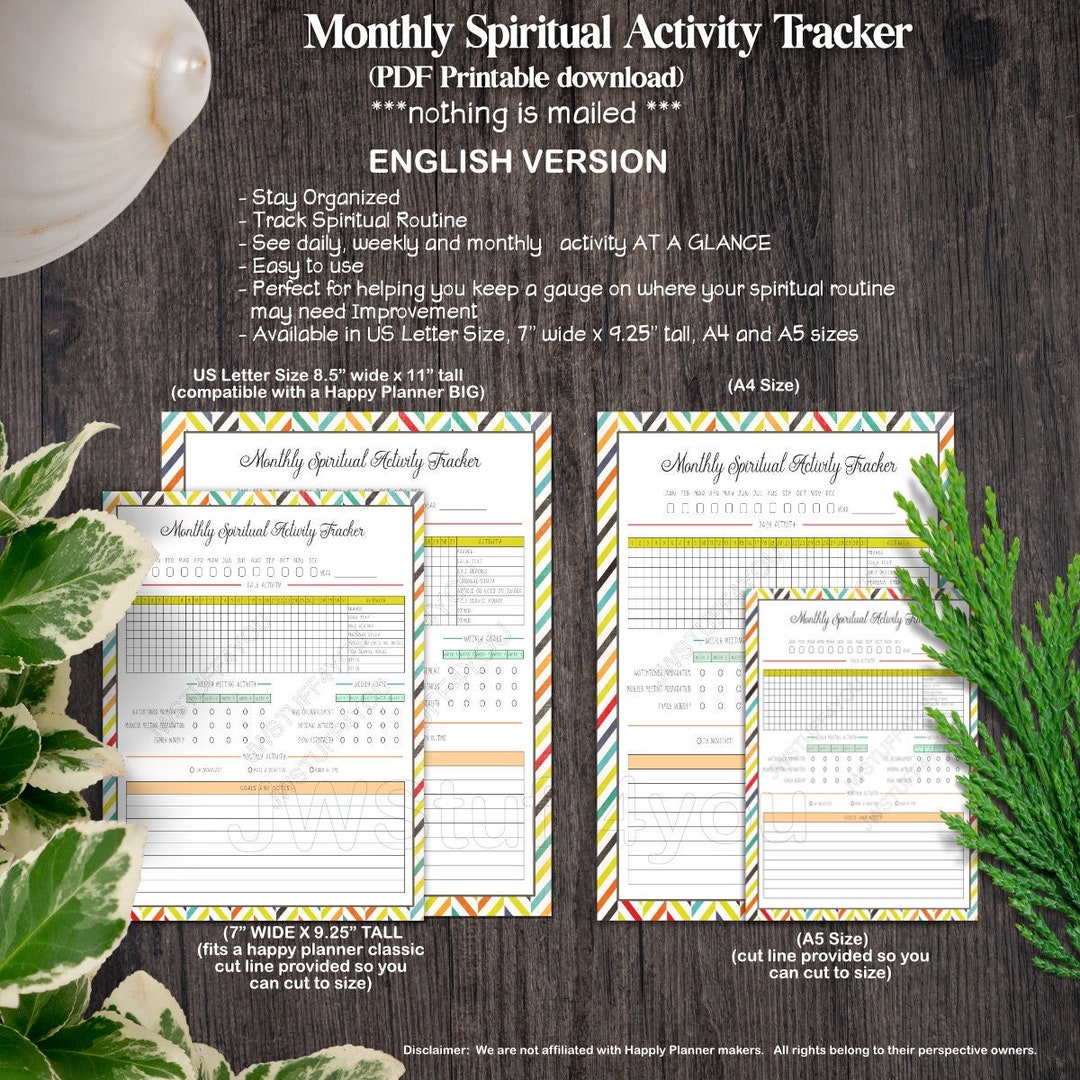 JW Spiritual Routine Tracker Spiritual Activity Checklist Jehovah's ...