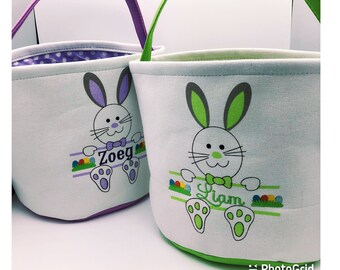 Easter Bunny Basket, Custom Easter Basket, Childs Personalized Easter Basket, Easter Egg Hunt Basket